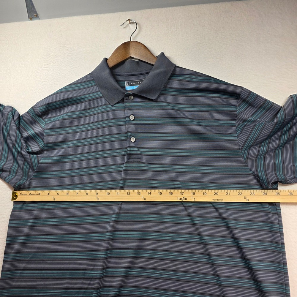 PGA Tour Polo Shirt Mens XXL Burgundy Grey Stripe Performance Golf Bundle 2pk - Picture 8 of 13
